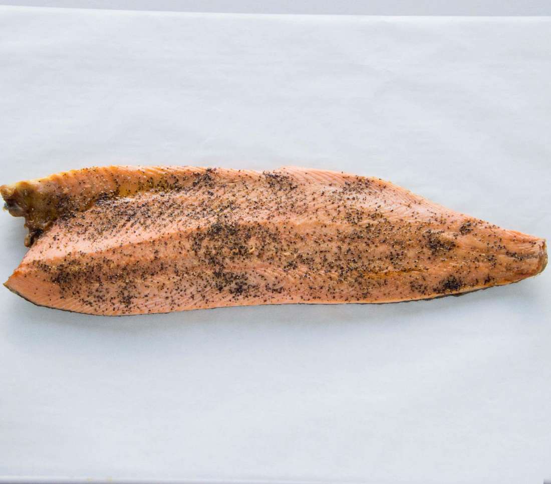 Hot-Smoked Salmon Sides Peppered