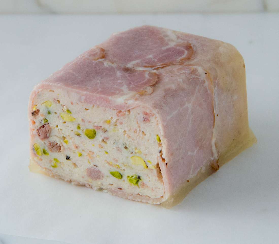 Chicken, Confit Duck and Pistachio Terrine